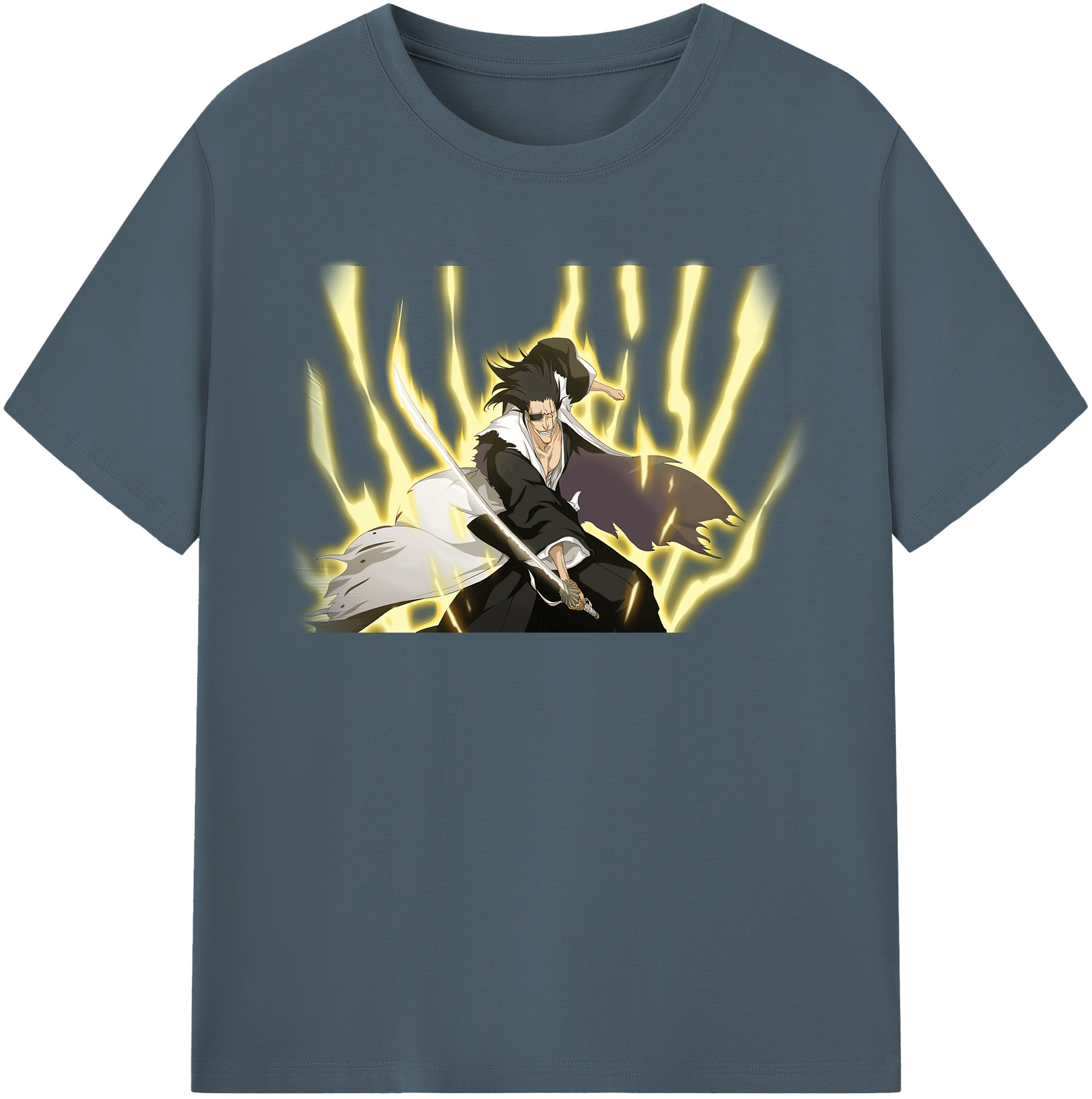 （画像用） ブリーチ ざらき けんぱち BLEACH Zaraki Kenpachi 綿100％半袖Tシャツ（フロントプリント）